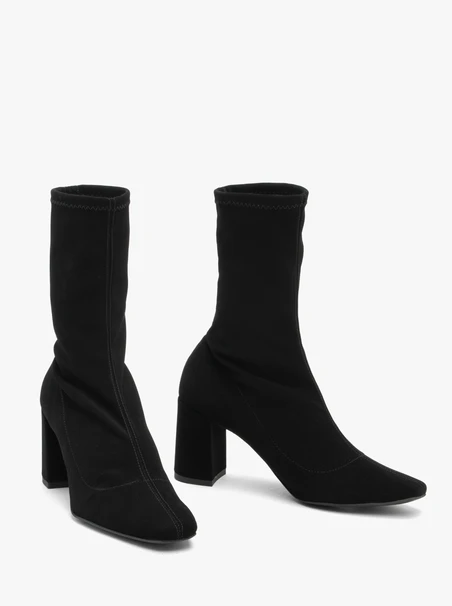Black Sock-Style Ankle Boots
