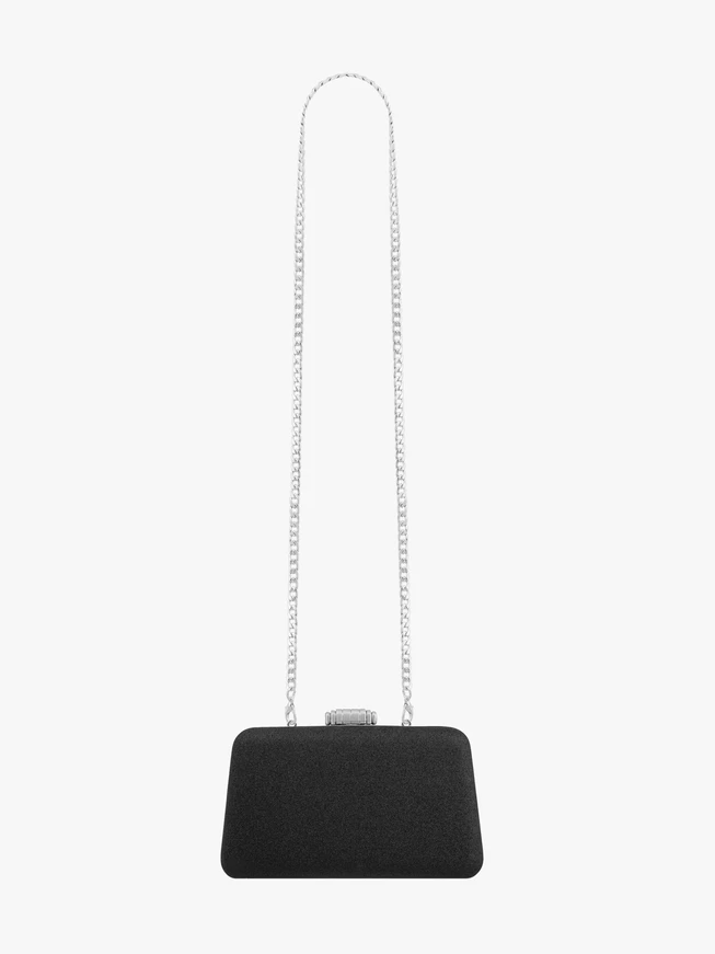 Black clutch bag with buckle