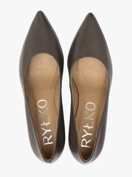 Women's grey stiletto pumps
