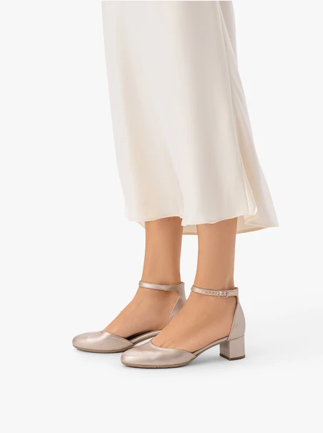 Platin-Brautlederpumps