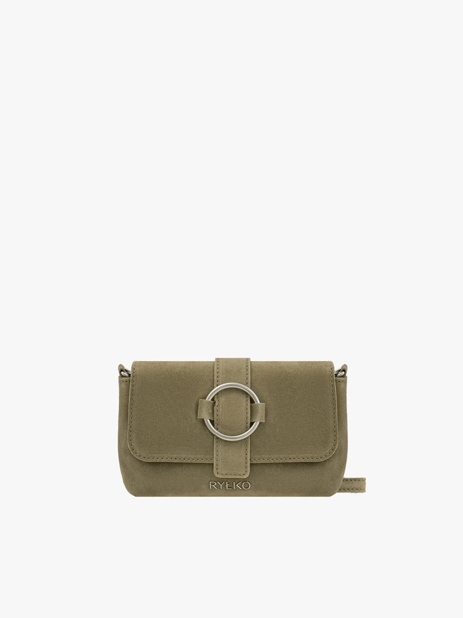 Olive Handtasche mit großer Schnalle