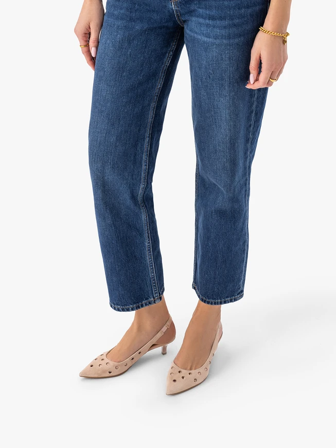 Dreckig rosafarbene Slingback-Pumps ohne Absatz mit Cut-out