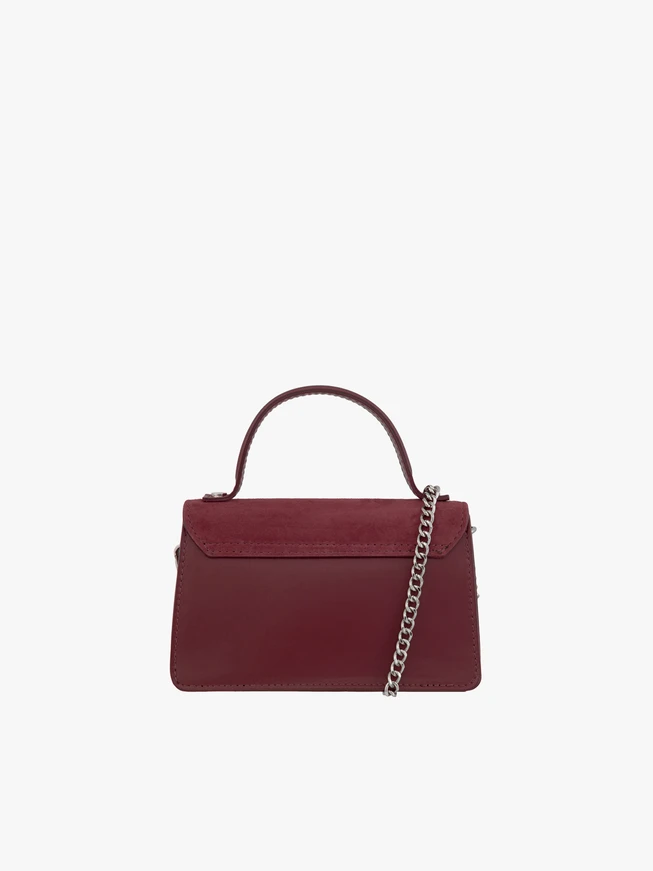 Maroon elegante Kette Handtasche