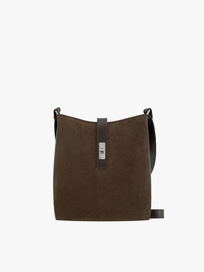 Dunkelbraune mittelgroße Tasche mit Schnalle