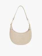 Cremefarbene kleine Handtasche mit interessanter Textur