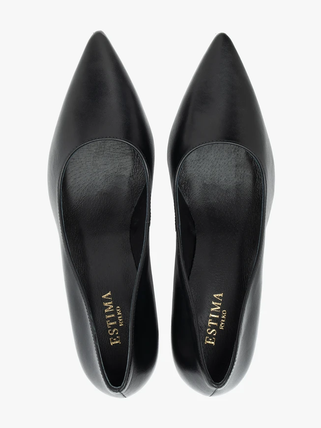 Schwarze Pumps mit Flare-Absatz