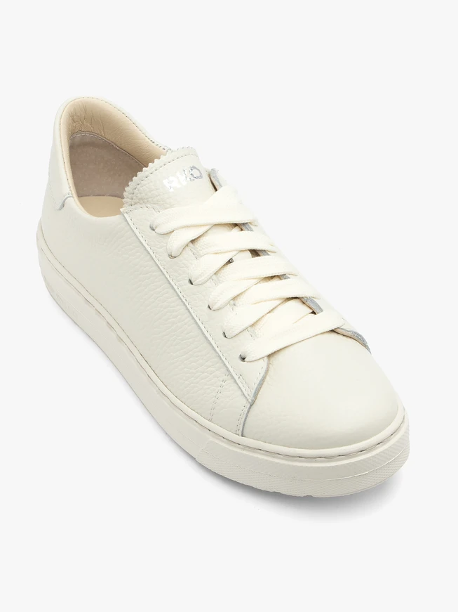 Cream Women’s Lace-Up Leather Shoes