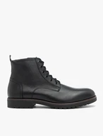 Isolierte Stiefel aus schwarzem Schafsleder