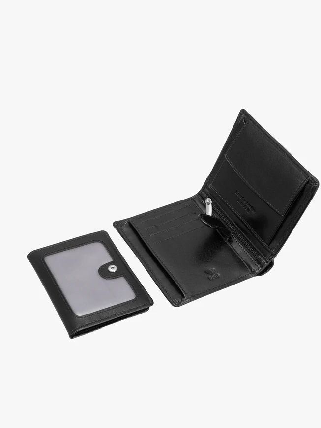 Black leather men's wallet
