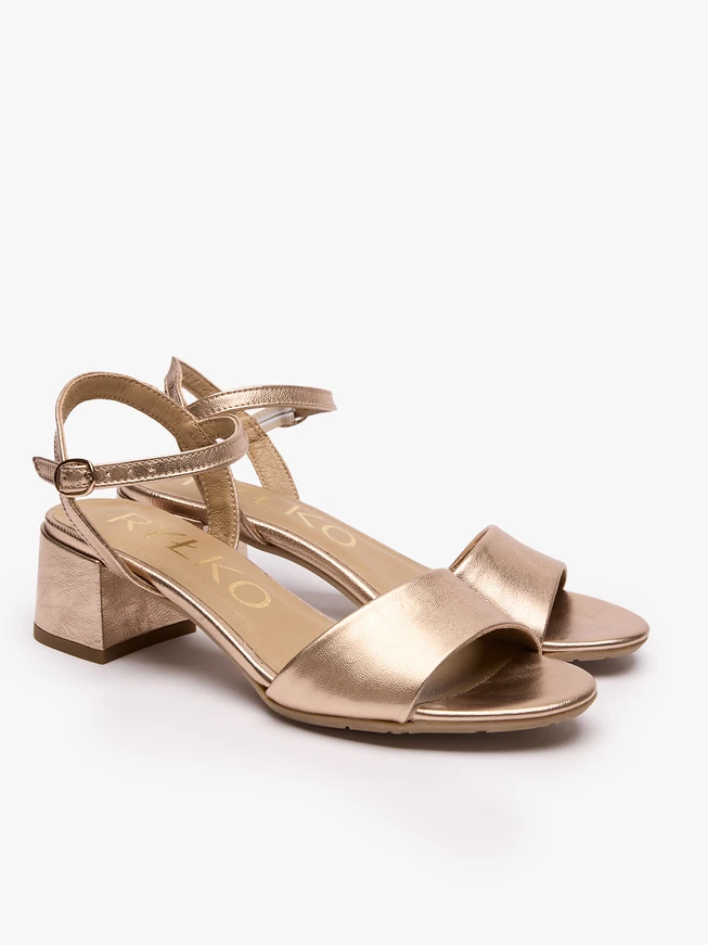 Stiletto-Sandalen aus Platin