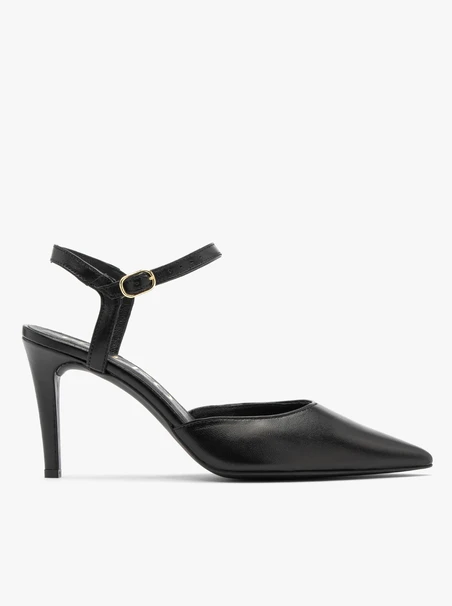 Schwarze zehenoffene Pumps für Frauen