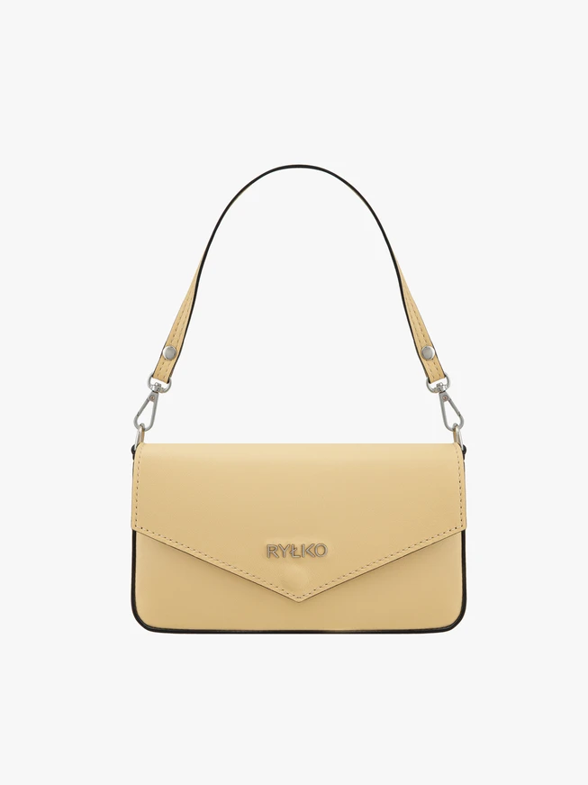 Leuchtend gelbe Clutch-Tasche mit Kette