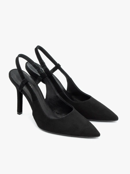 Schwarze Stiletto-Pumps ohne Absatz