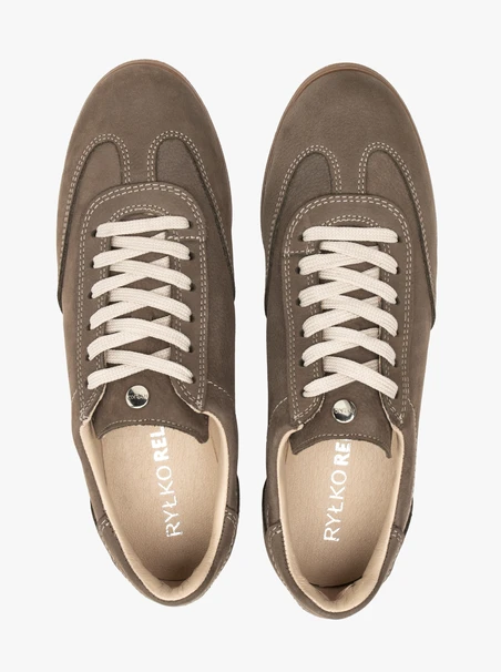 Women’s grey nubuck leather sport shoes