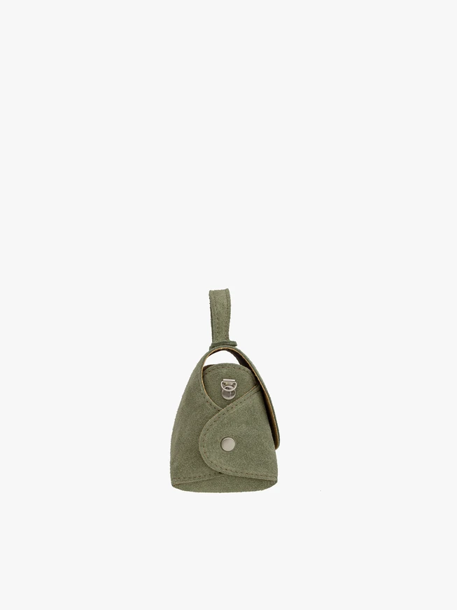 Kleine grüne Velourslederhandtasche