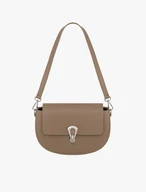 Elegant Dark Beige Women's Purse with Decorative Clasp