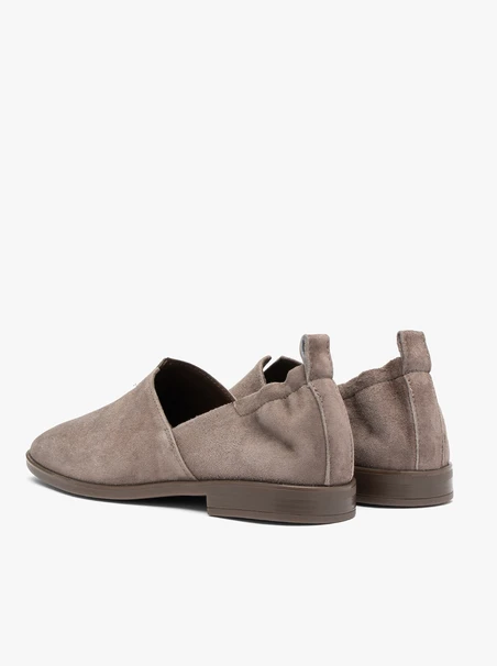 Brown suede slip-on women’s shoes