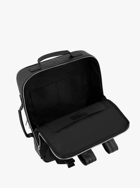 Schwarzer Leder Rucksack Tasche