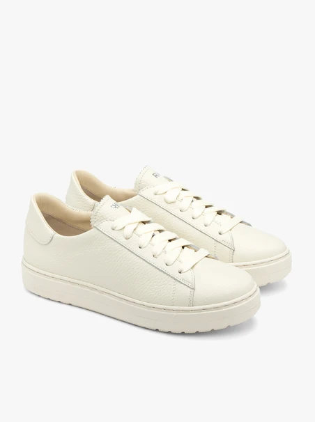 Cream Women’s Lace-Up Leather Shoes