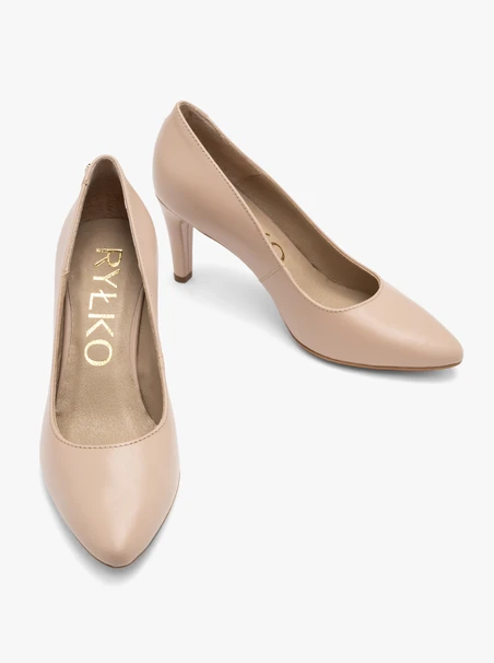 Beige stiletto pumps