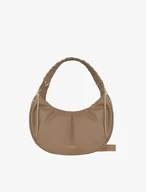 Dunkelbeige Vollnarbenlederhandtasche