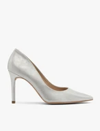 Silver high stiletto pumps