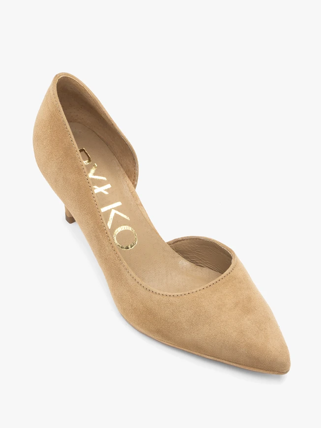 Beigefarbene Stiletto-Pumps