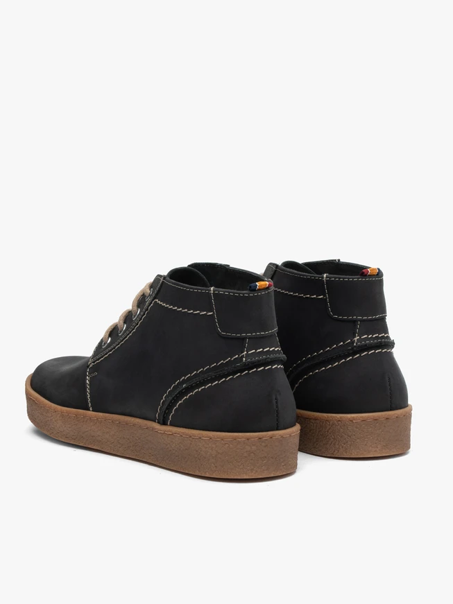 Men’s black nubuck leather boots – ankle-high