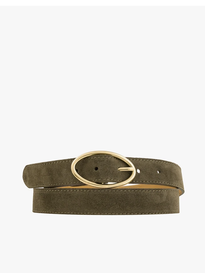 Women’s olive suede belt