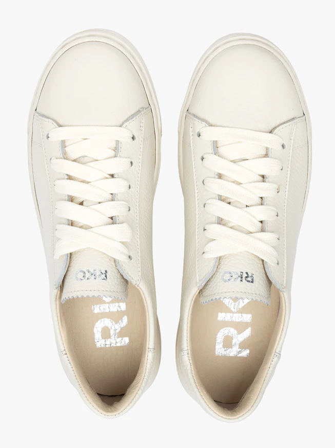 Cream Women’s Lace-Up Leather Shoes