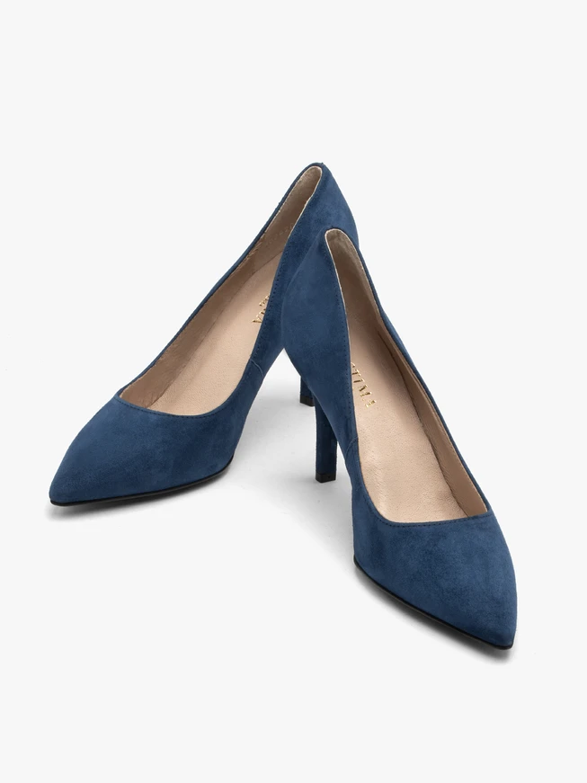 Marineblaue Stiletto-Pumps
