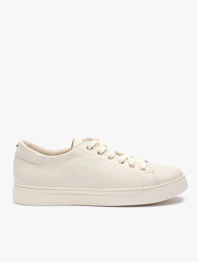 Białe sneakersy ze skóry licowej