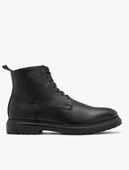 Schwarze Herrenstiefel mit festem Boden