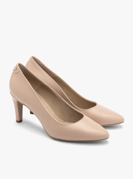 Beige stiletto pumps