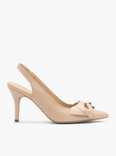 Slingback pumps with bow