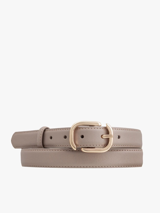 Beige leather belt