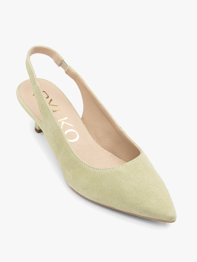 Light green Ryłko slingback heels