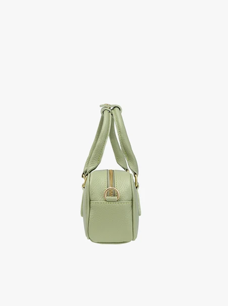 Baguette-Handtasche aus hellgrünem Leder