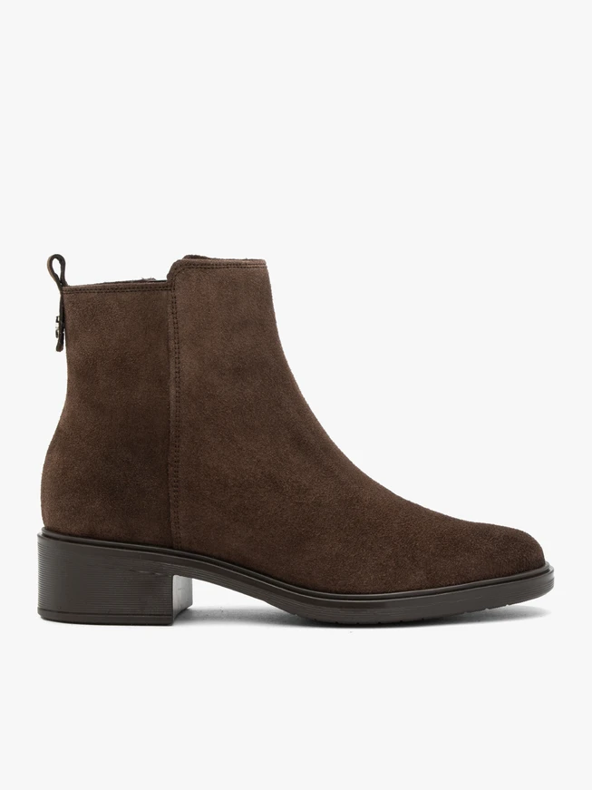 Dunkelbraune Velourslederstiefel