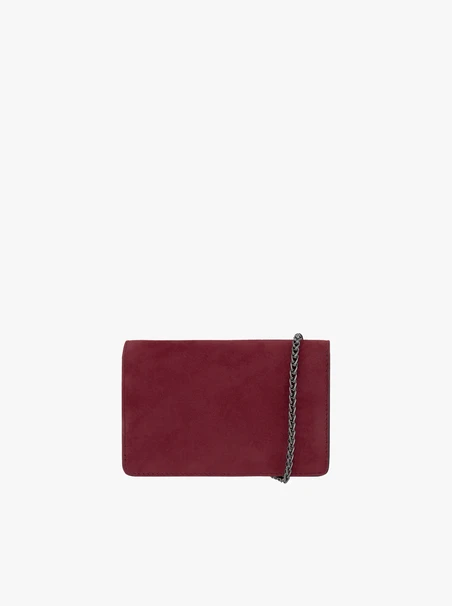 Small burgundy handbag