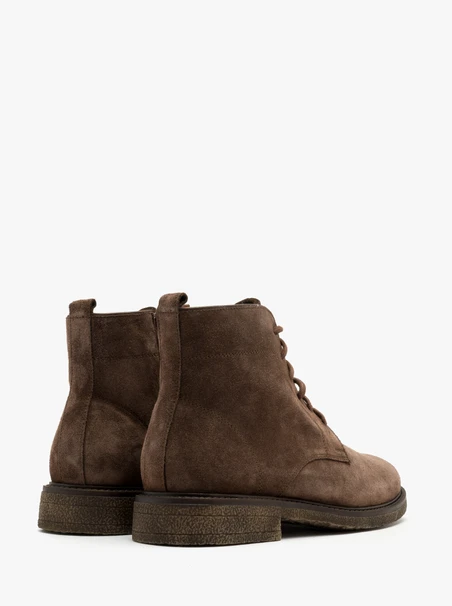 Brown wool insulated men's boots
