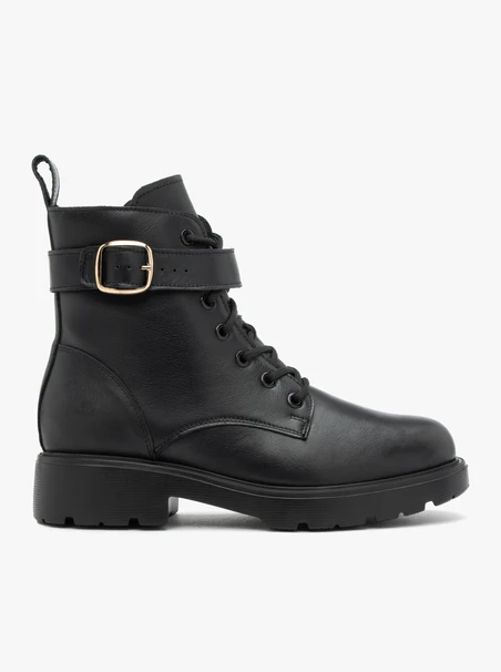 Women’s black strap boots