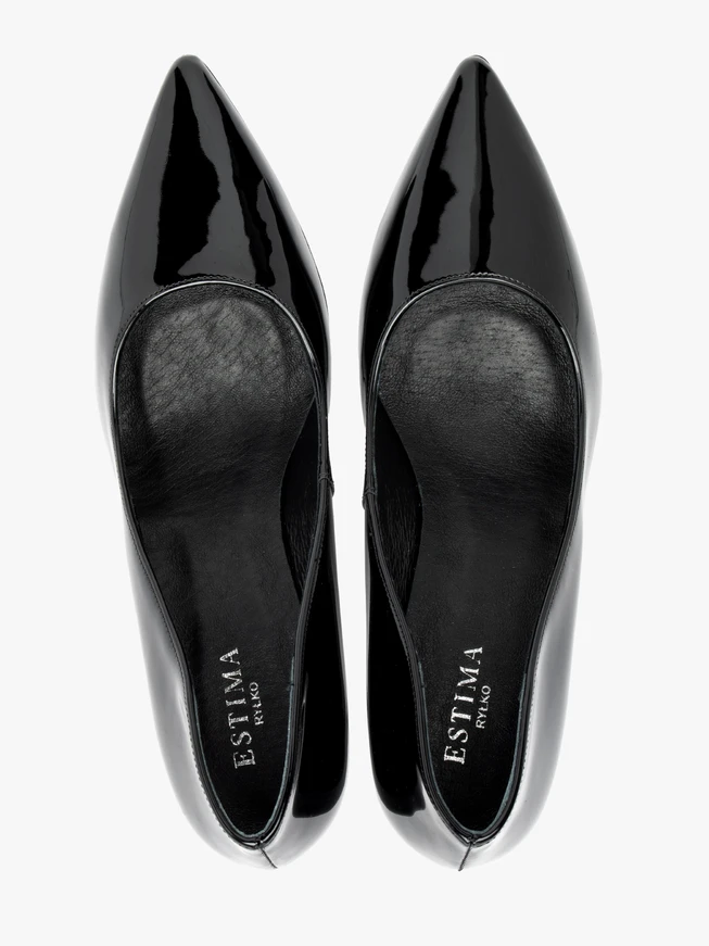 Schwarz lackierte Stiletto-Pumps