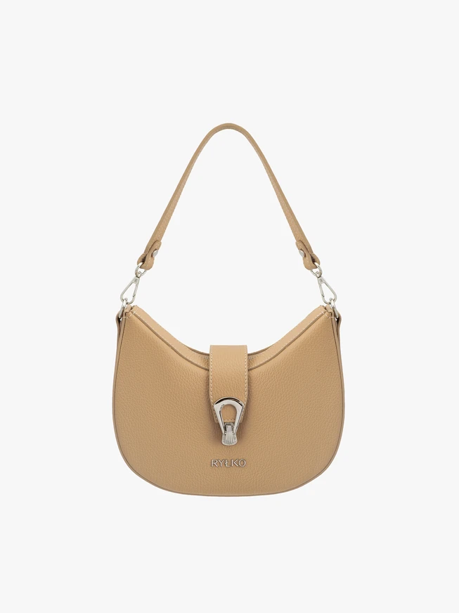 Beige elegante Handtasche mit Schnalle