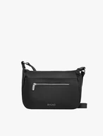 Schwarze mittelgroße Lederhandtasche