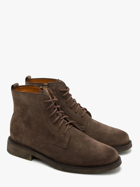Brown wool insulated men's boots