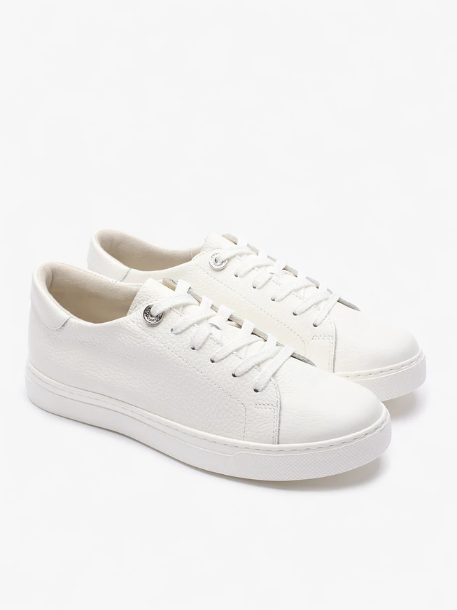 Damen Halbschuhe aus weißem Leder