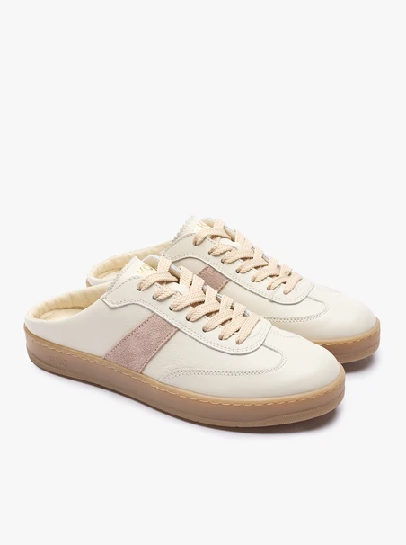 Kremowe sneakersy bez pięty