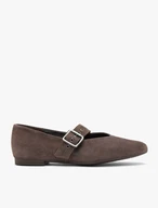 Dunkelbraune Ballerinas aus Veloursleder