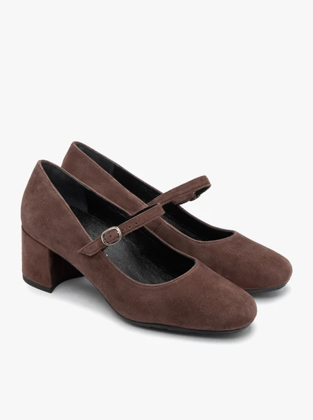 Brown Velour Pumps